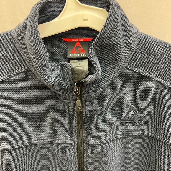 Gerry Weber Thermal Fleece Full Zip Heavy Knit Men's Navy Large Tall Jacket - Picture 3 of 10